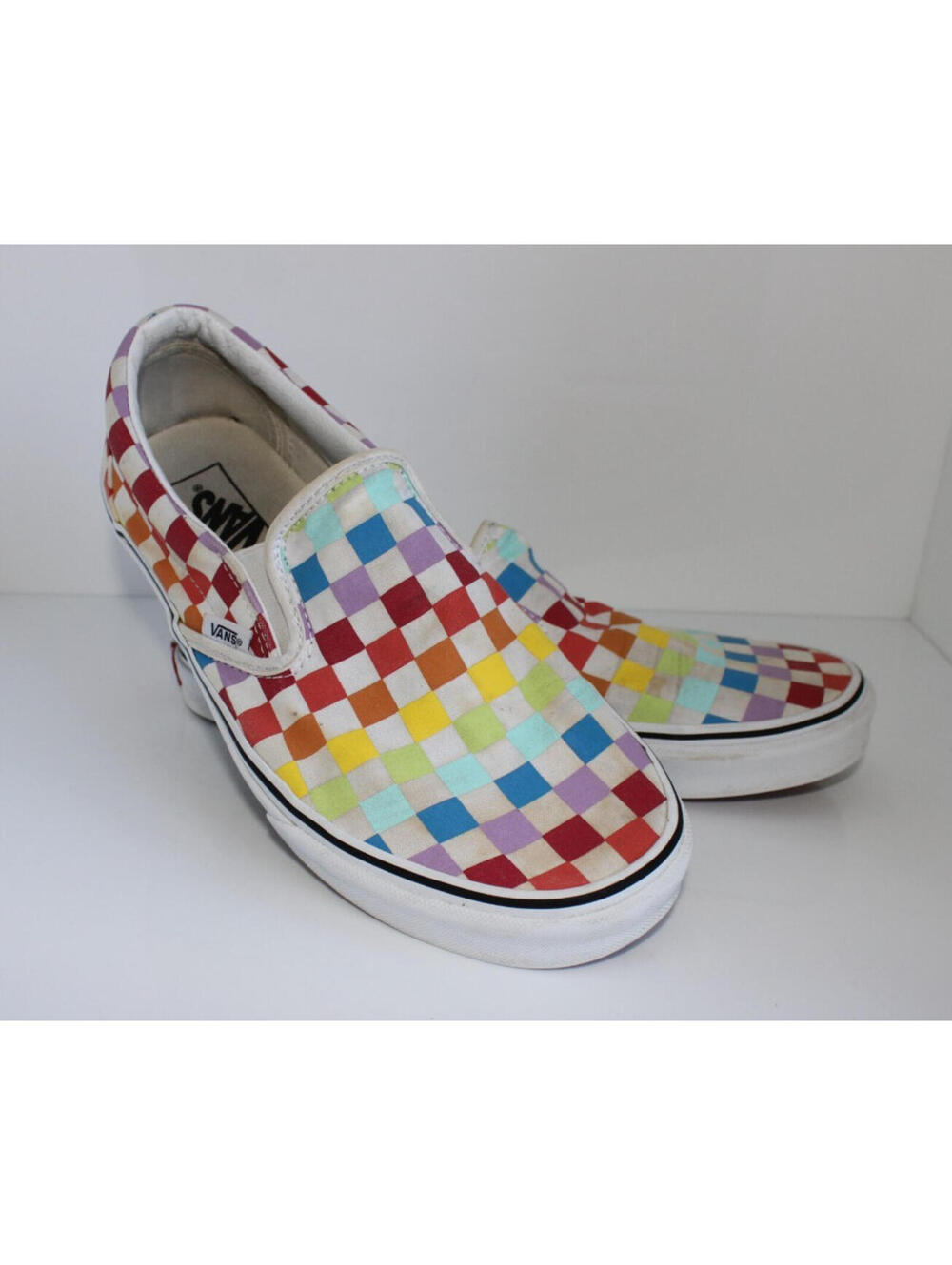 Vans Classic Slip On Mens 9 / Womens 10.5 Multi Color Checkerboard Shoes 500714